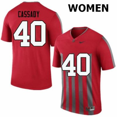 Women's Ohio State Buckeyes #40 Howard Cassady Throwback Nike NCAA College Football Jersey December OYN0644OK